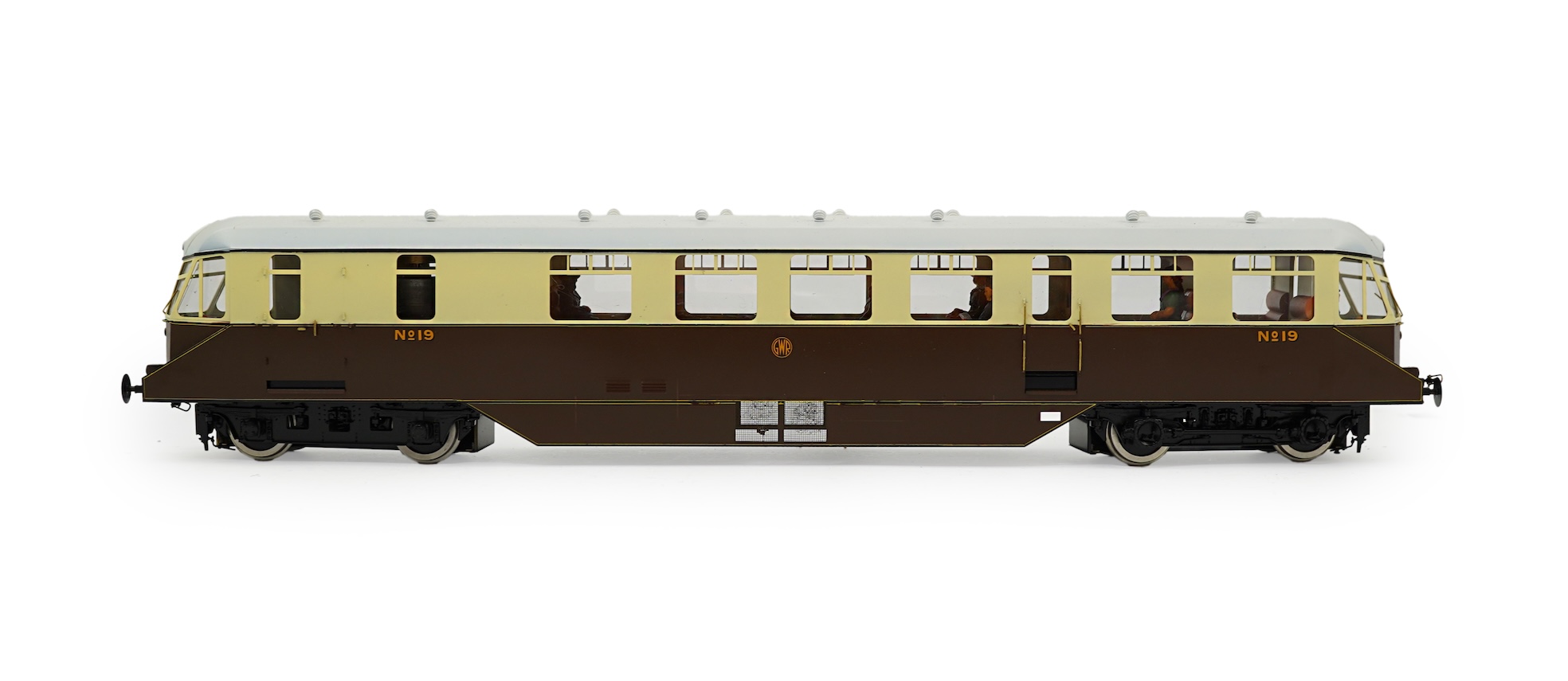 An 0 Gauge Tower Models, Blackpool, made in Sancheng China, model of GWR Rail Car No.19, powered for two rail operation.